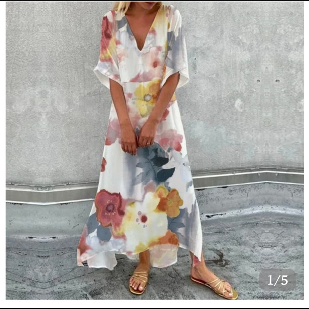 Large floral maxi dress